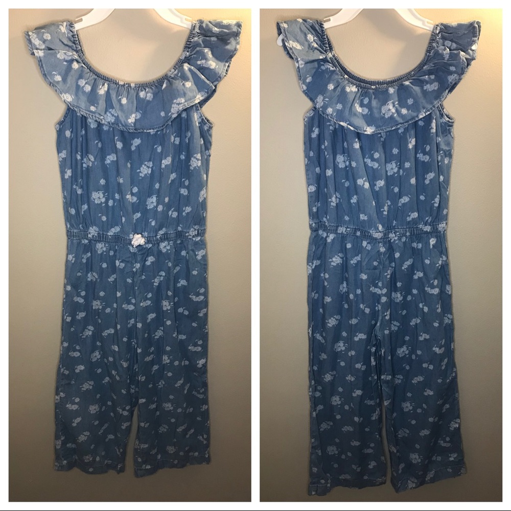 Girls Denim Pants Romper